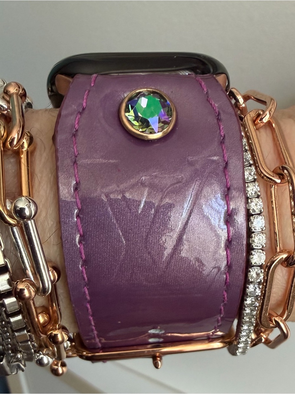 Amethyst LV Vernis Spark*l band for Apple Watch, size 2